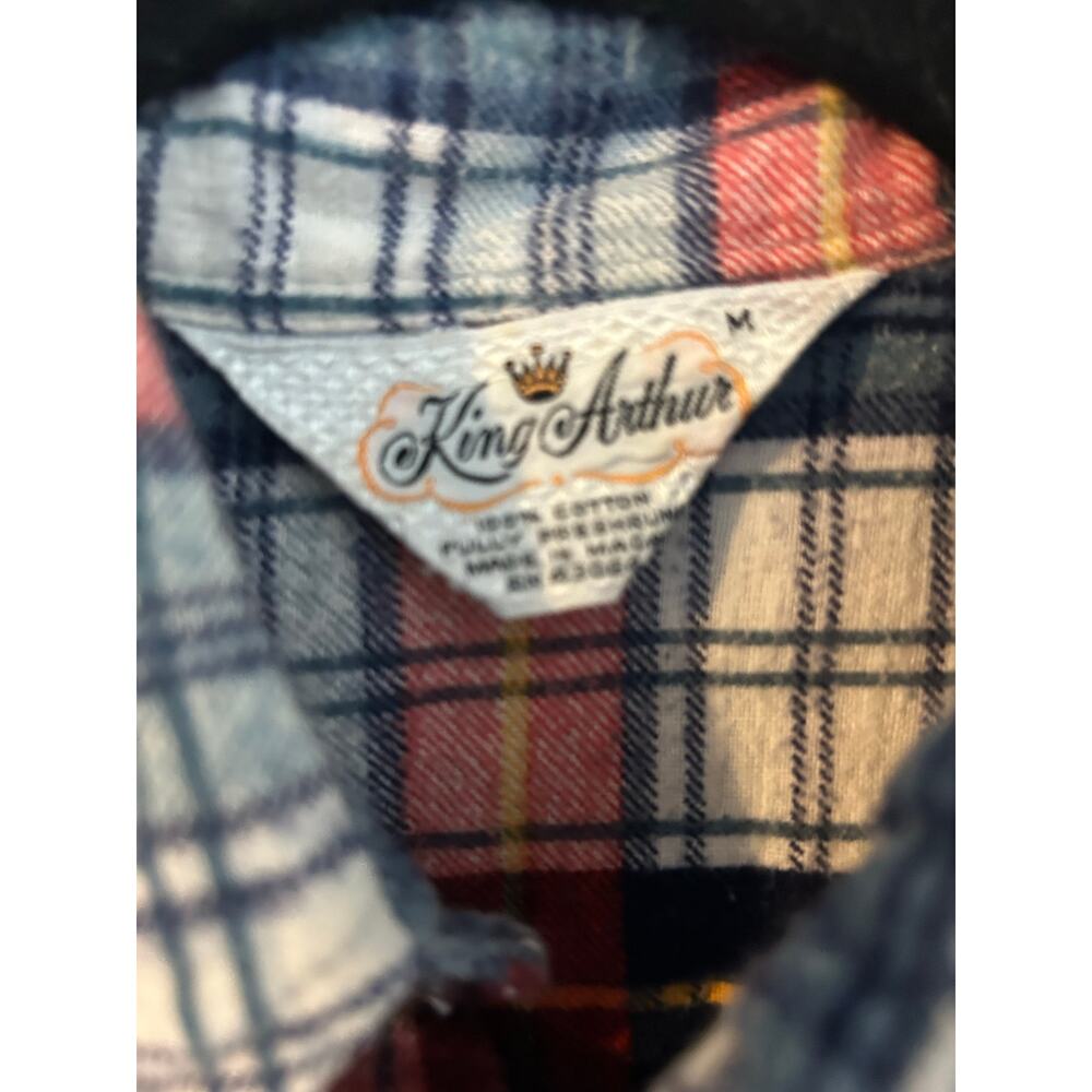 King Arthur Vintage Mens Plaid Flannel Shirt Cotton Long Sleeve Multi Color  M